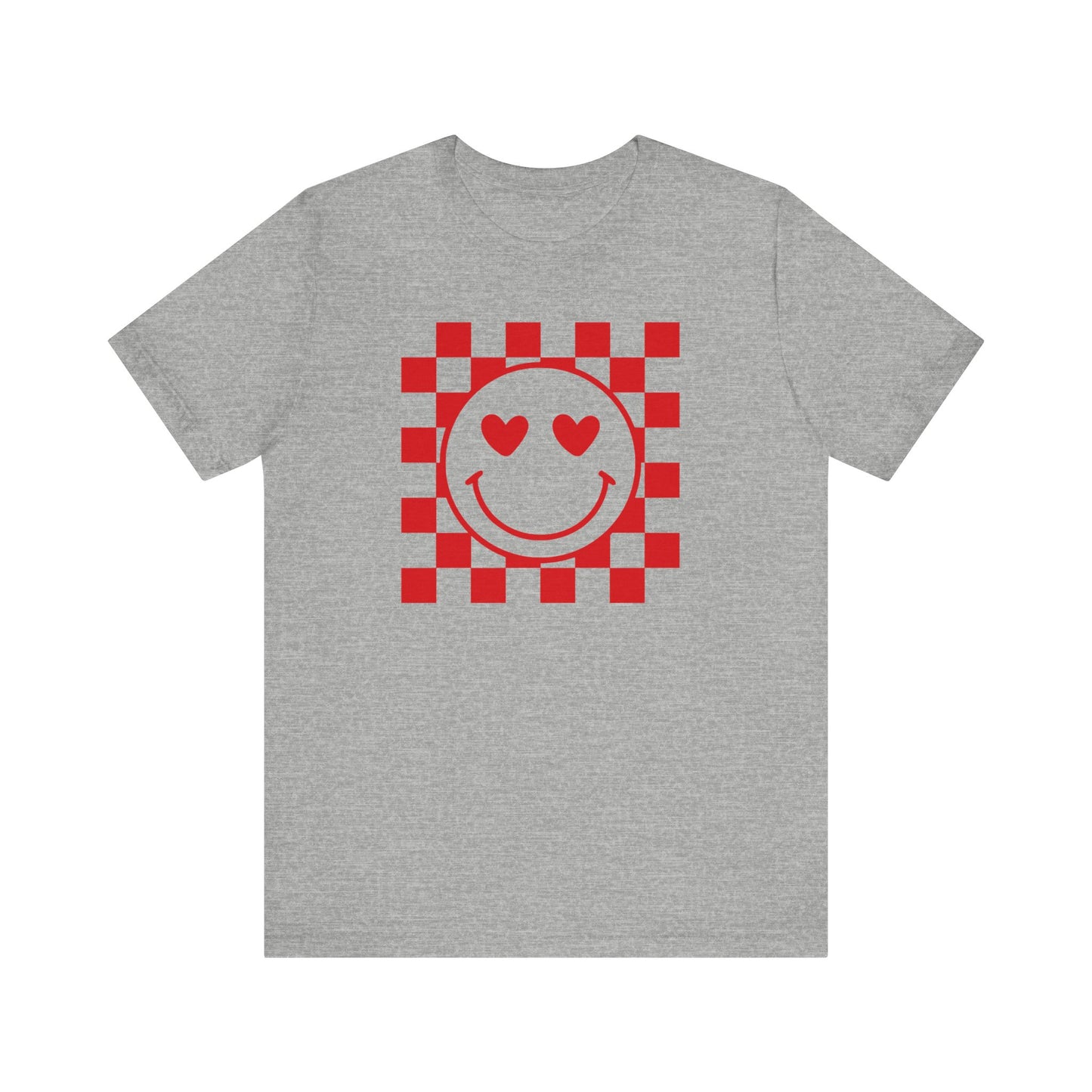 Checkered Smile- Red Short Sleeve