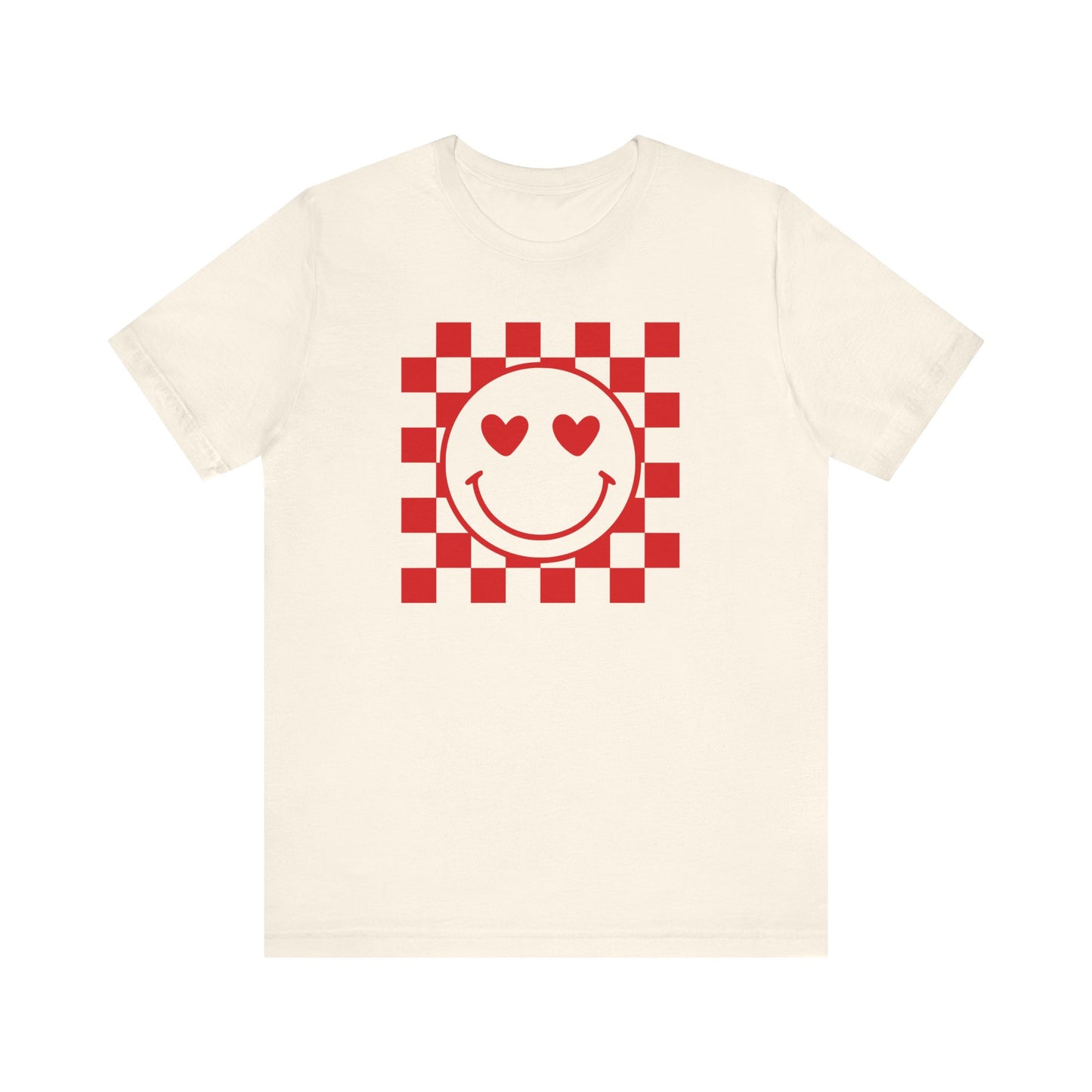 Checkered Smile- Red Short Sleeve