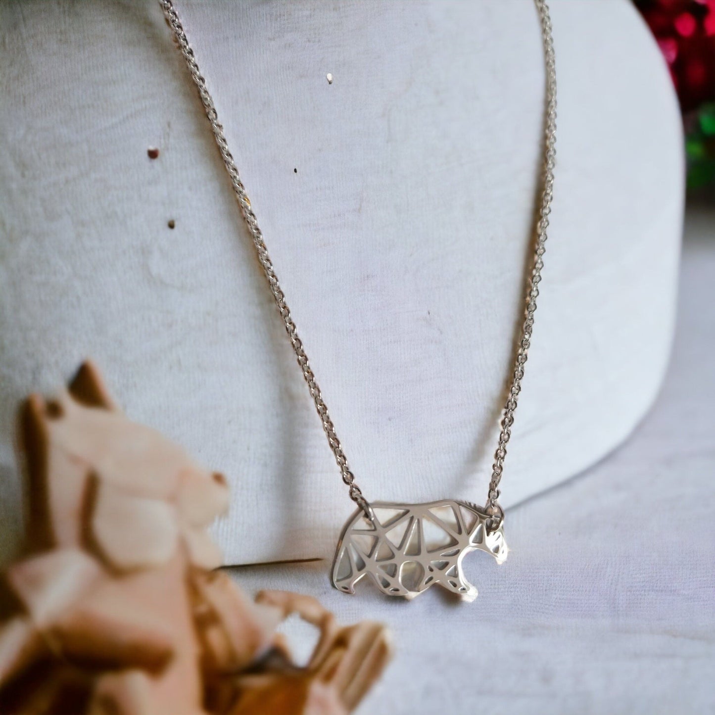 Geometric Bear Necklace