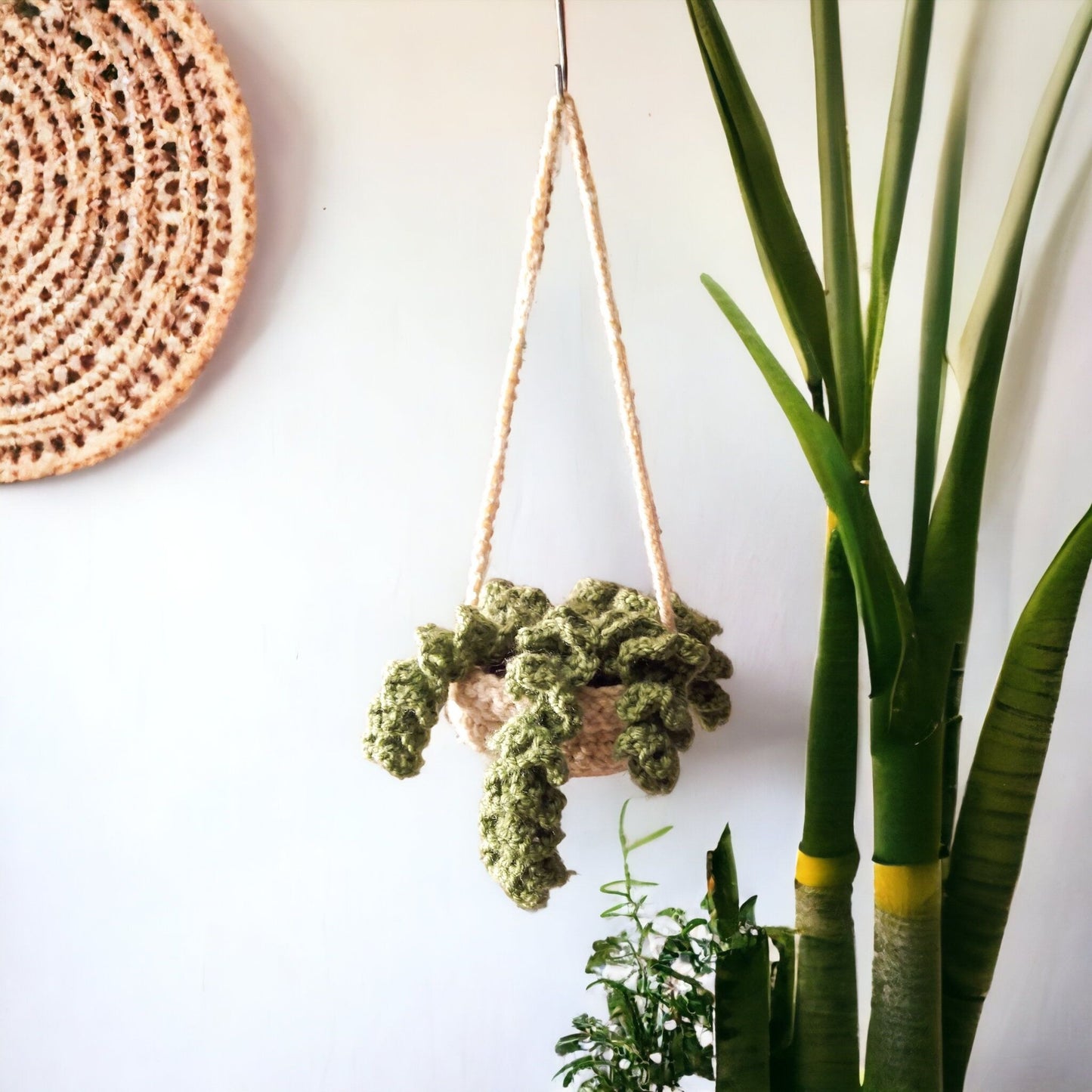 Crocheted Sedum Tail Succulent Car Hanger